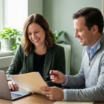 Consultor de Cross Puente asesorando a cliente sobre trabajo en Europa